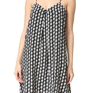Madewell Silk Trapeze Cami Dress in Bloomstamp black floral print pockets XS